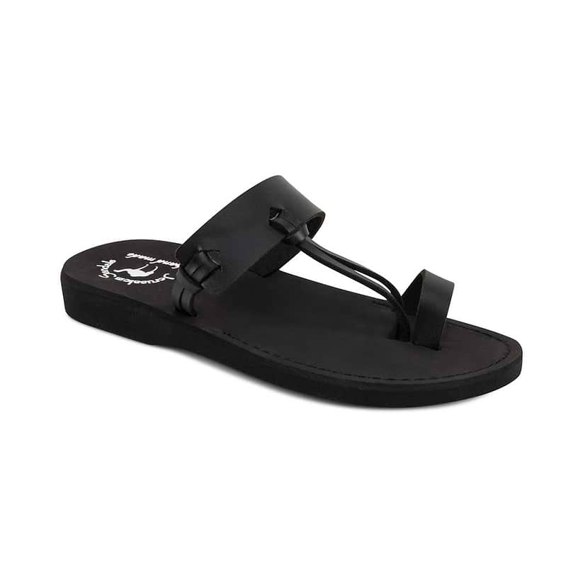 David - Vegan Leather Sandal | Black front view