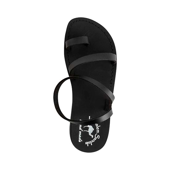 Ella - Vegan Leather Sandal | Black up view