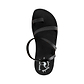 Ella - Vegan Leather Sandal | Black up view