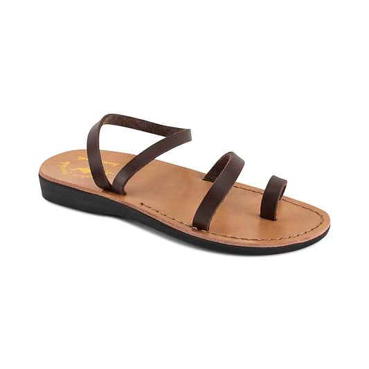 Ella - Vegan Leather Sandal | Brown front view