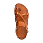 Bethany black, handmade leather sandals with back strap and toe loop - side View