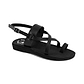 Bethany - Vegan Leather Sandal | Black front view