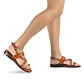 Bethany black, handmade leather sandals with back strap and toe loop - Model View