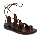 Deborah - Leather Lace Up Sandal | Brown