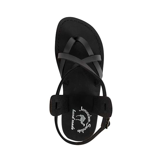 Tamar Buckle - Vegan Leather Sandal | Black up view