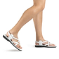 Tamar Buckle white, handmade leather sandals with back strap - Front View