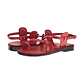 The Good Shepherd Buckle red, handmade leather sandals with back strap and toe loop- straps View