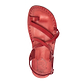 The Good Shepherd Buckle red, handmade leather sandals with back strap and toe loop- Side View