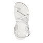 The Good Shepherd Buckle white, handmade leather sandals with back strap and toe loop- Side View