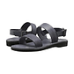 Golan gray, handmade leather sandals with back strap - strap View