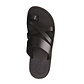 The Good Shepherd black, handmade leather slide sandals with toe loop - Side View
