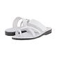 The Good Shepherd white, handmade leather slide sandals with toe loop - Side View