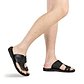 Peter Black, handmade leather slide sandals with toe loop - Model View