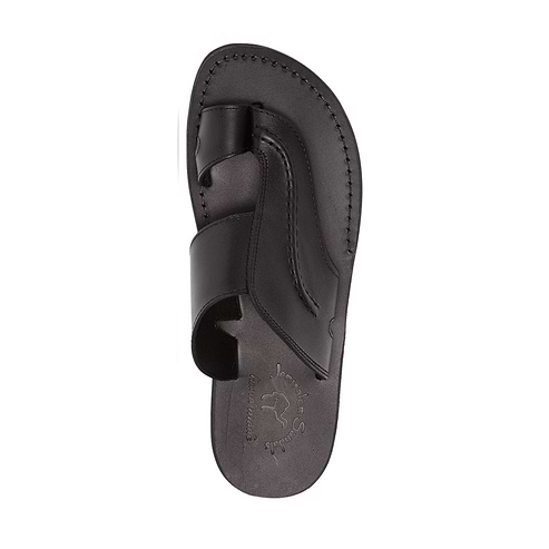 Peter Black, handmade leather slide sandals with toe loop - Front View