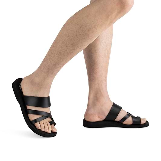The Good Shepherd - Vegan Leather Sandal | Black model view