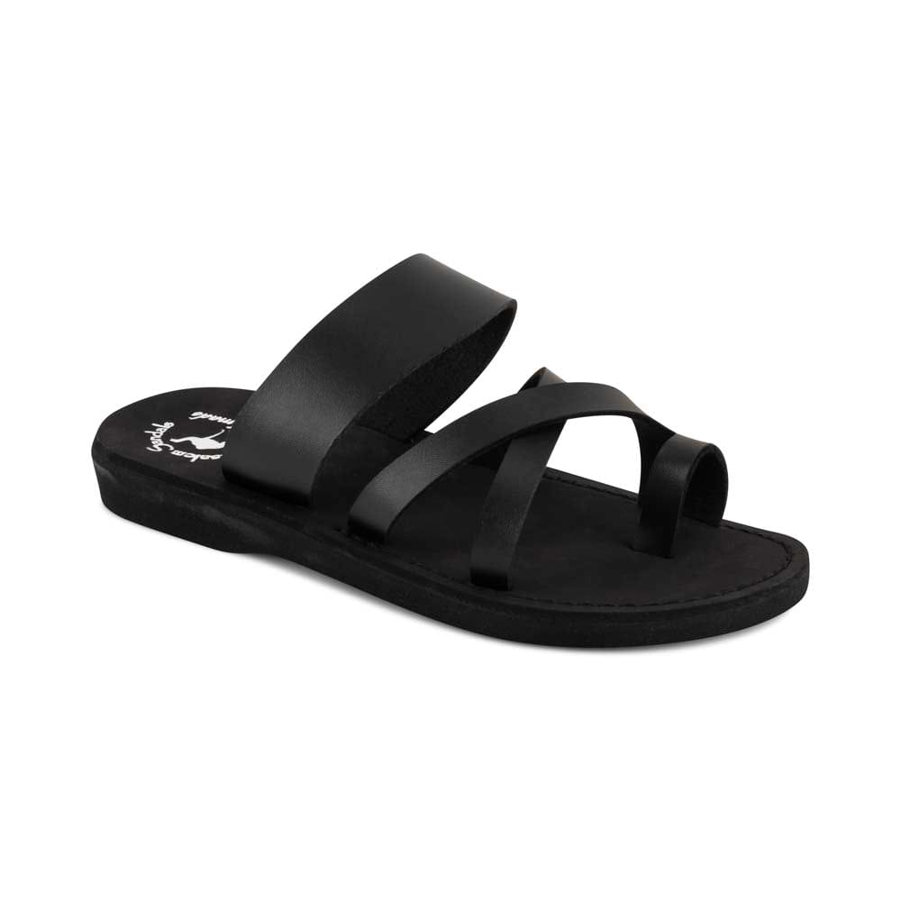 The Good Shepherd - Vegan Leather Sandal | Black front view