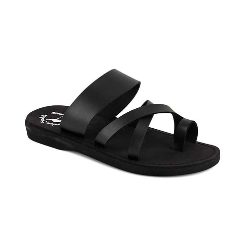 The Good Shepherd - Vegan Leather Sandal | Black front view