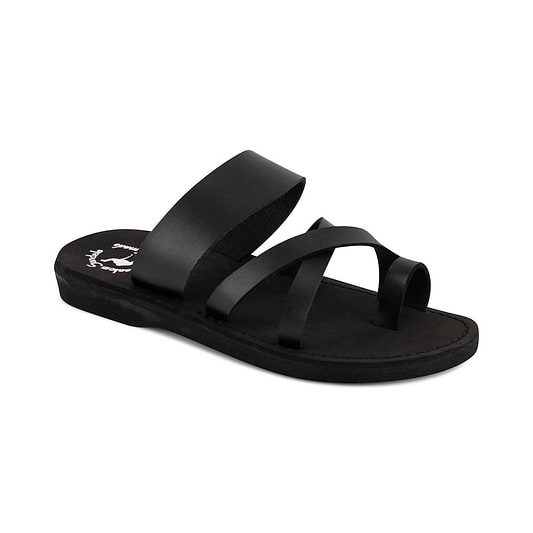 The Good Shepherd - Vegan Leather Sandal | Black front view