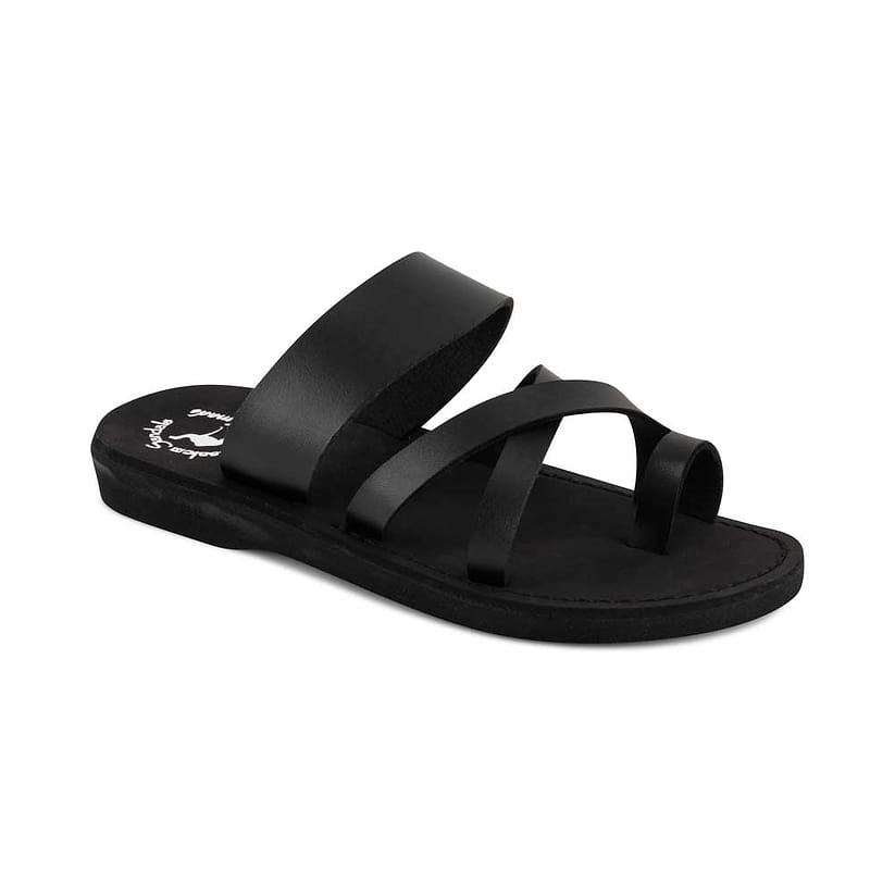 The Good Shepherd - Vegan Leather Sandal | Black front view