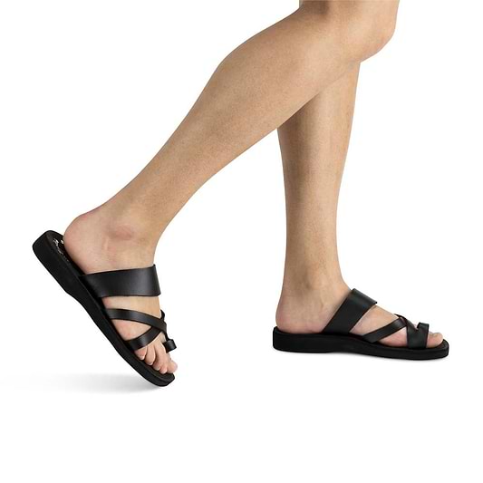 The Good Shepherd - Vegan Leather Sandal | Black model view