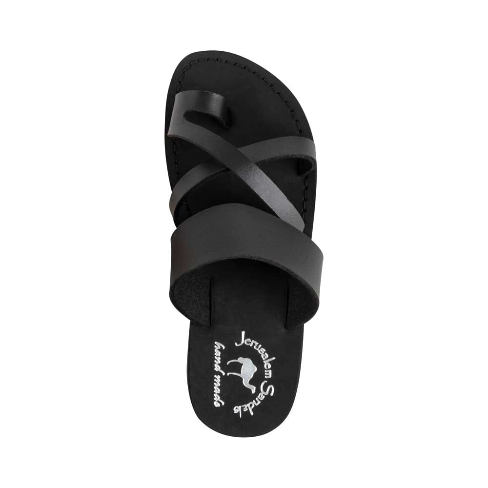 The Good Shepherd - Vegan Leather Sandal | Black up view