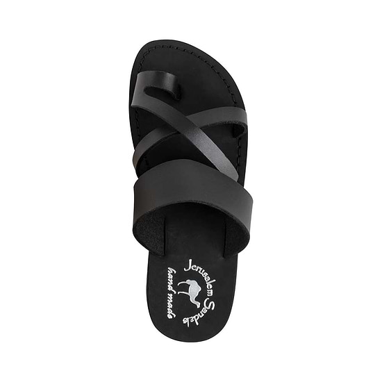 The Good Shepherd - Vegan Leather Sandal | Black up view