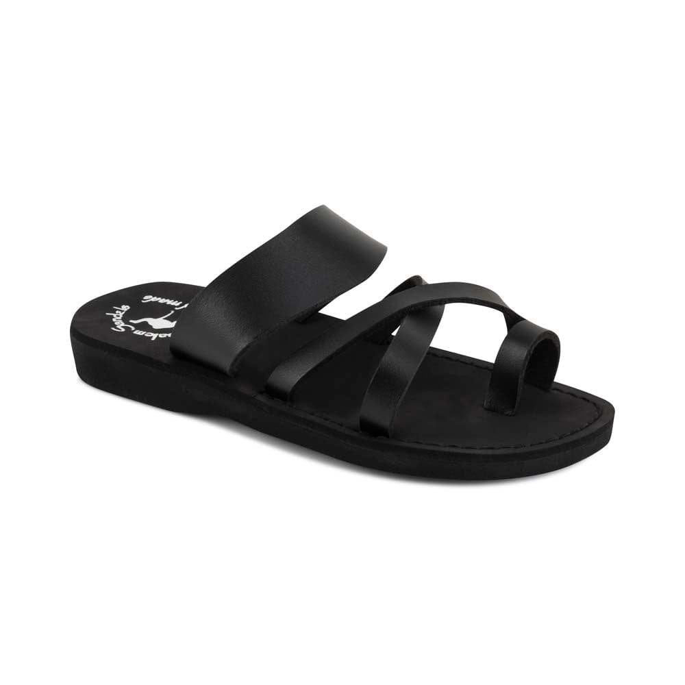 The Good Shepherd - Vegan Leather Sandal | Black front view
