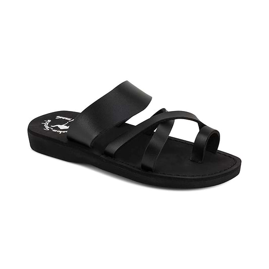 The Good Shepherd - Vegan Leather Sandal | Black front view