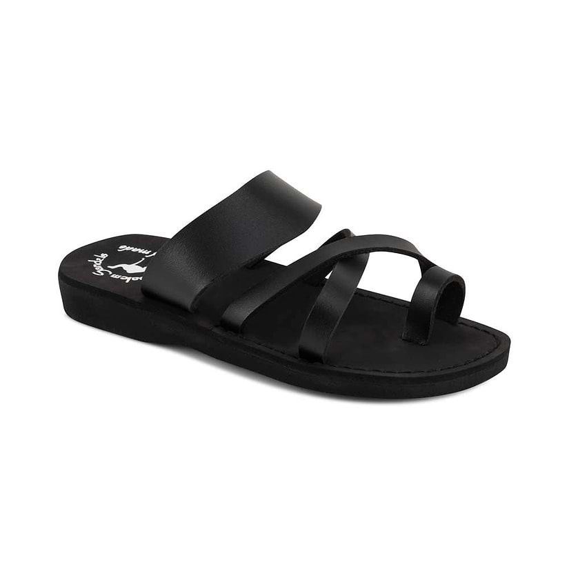 The Good Shepherd - Vegan Leather Sandal | Black front view