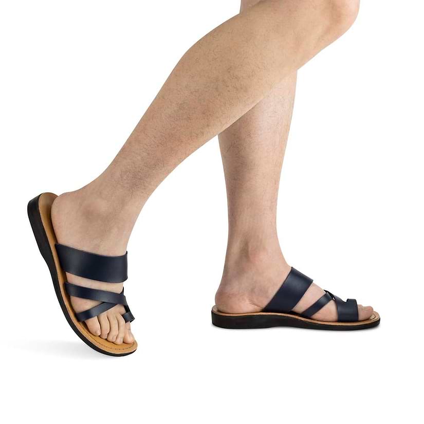 The Good Shepherd - Vegan Leather Sandal | Blue model view