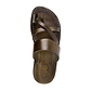 The Good Shepherd Olive, handmade leather slide sandals with toe loop - Up View
