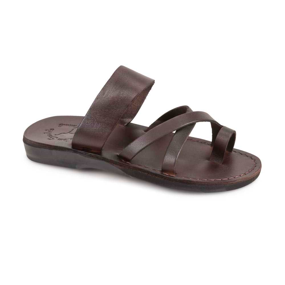 Good Shephard Brown Leather Toe Ring Sandals - Women's