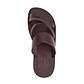 The Good Shepherd brown, handmade leather slide sandals with toe loop - Side View