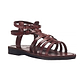 Leah brown, handmade leather sandals with back strap - Front View
