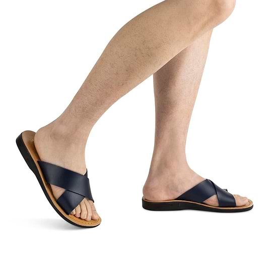 Elan - Vegan Leather Sandal | Blue model view 