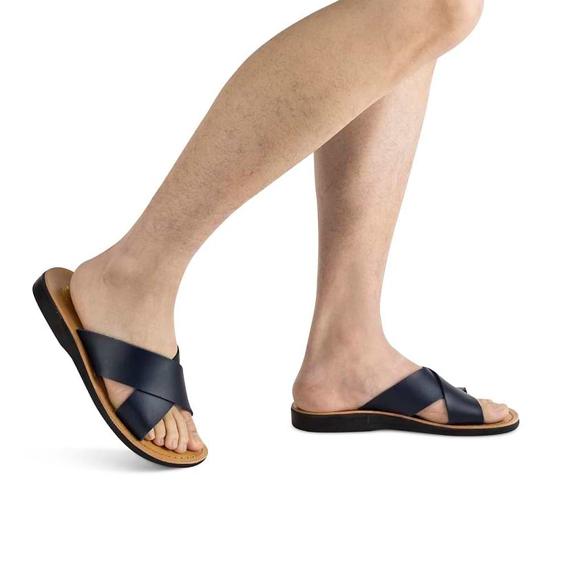 Elan - Vegan Leather Sandal | Blue model view 