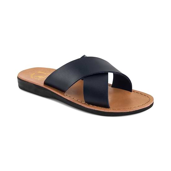 Elan - Vegan Leather Sandal | Blue front view 