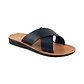 Elan - Vegan Leather Sandal | Blue front view 
