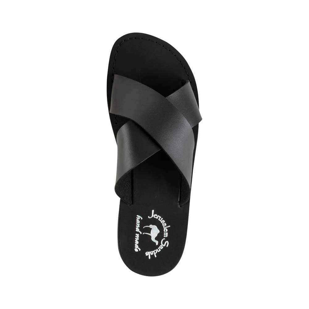 Elan - Vegan Leather Sandal | Black up view