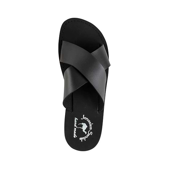 Elan - Vegan Leather Sandal | Black up view