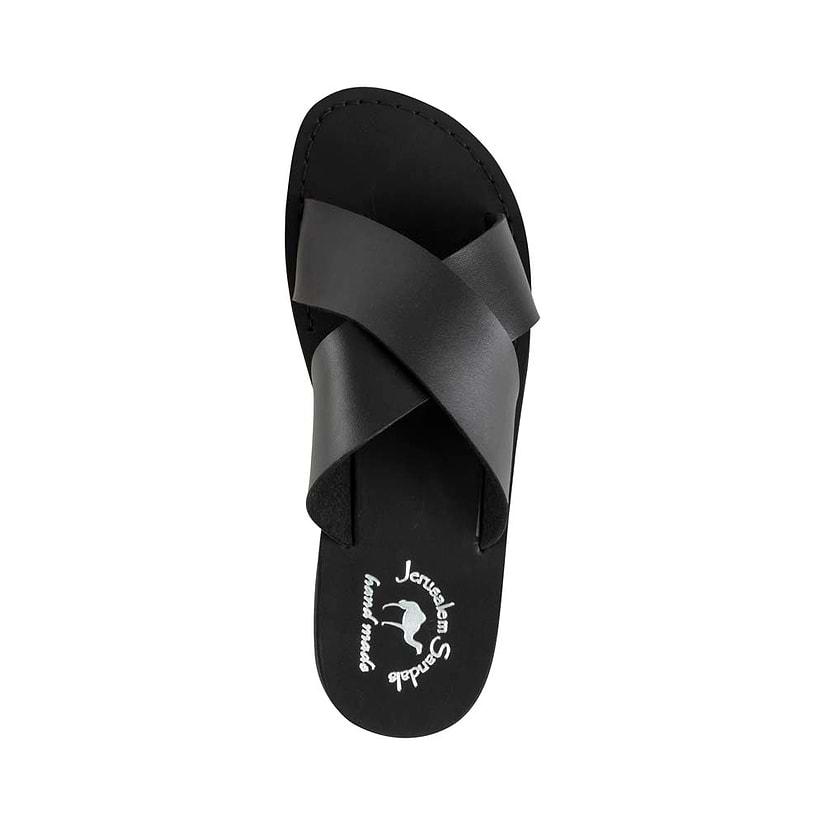 Elan - Vegan Leather Sandal | Black up view