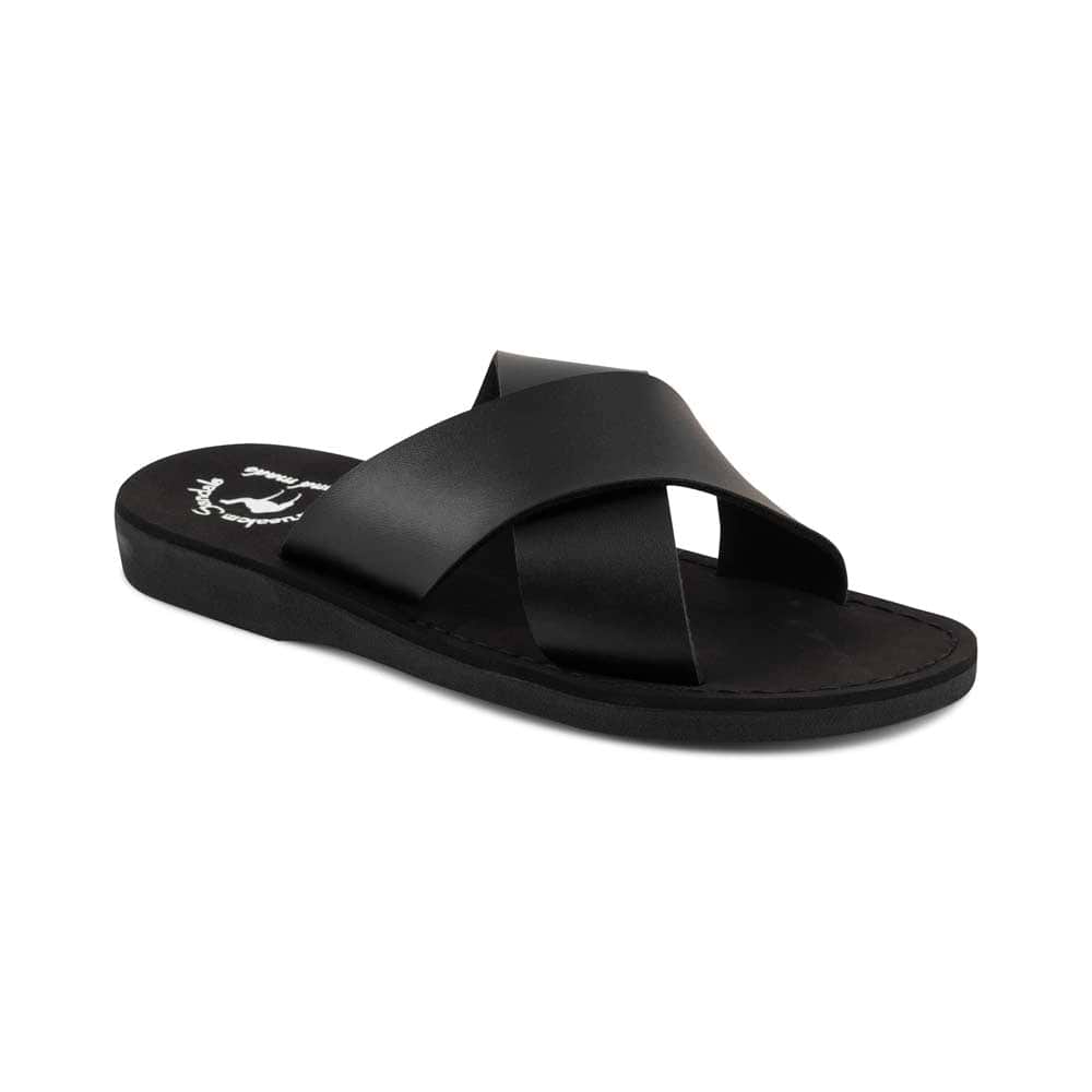 Elan - Vegan Leather Sandal | Black front view