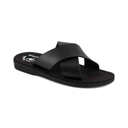 Elan - Vegan Leather Sandal | Black front view
