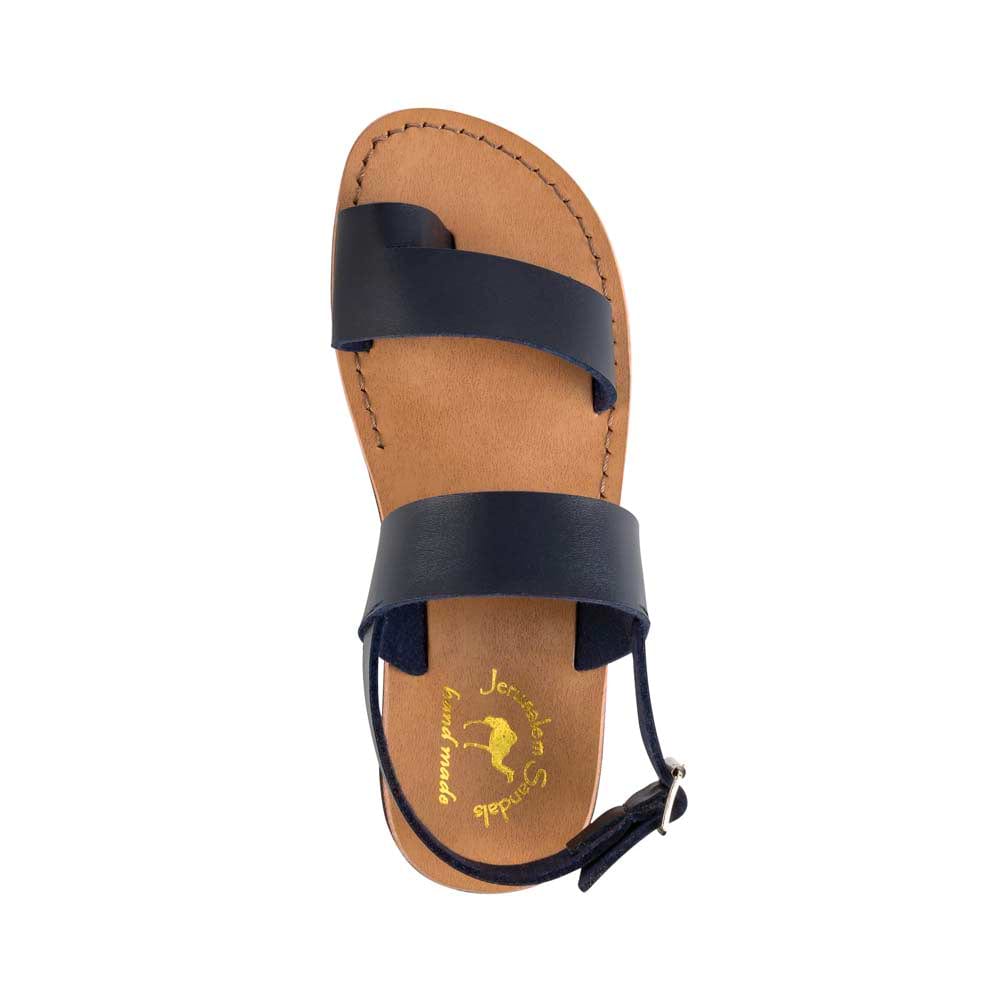 Carmel - Vegan Leather Sandal | Blue up view