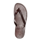 Jaffa brown, slip-on flip flop style leather sandal - top view