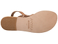 Abbot Kinney Blvd tan snake skin, handmade leather buckle sandals with front loop - sole View