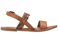 Abbot Kinney Blvd tan snake skin, handmade leather buckle sandals with front loop - Side View