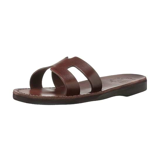 Anna Brown, handmade slide leather sandals - H View
