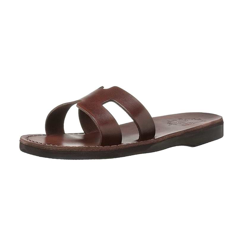 Anna Brown, handmade slide leather sandals - H View
