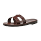 Anna Brown, handmade slide leather sandals - H View